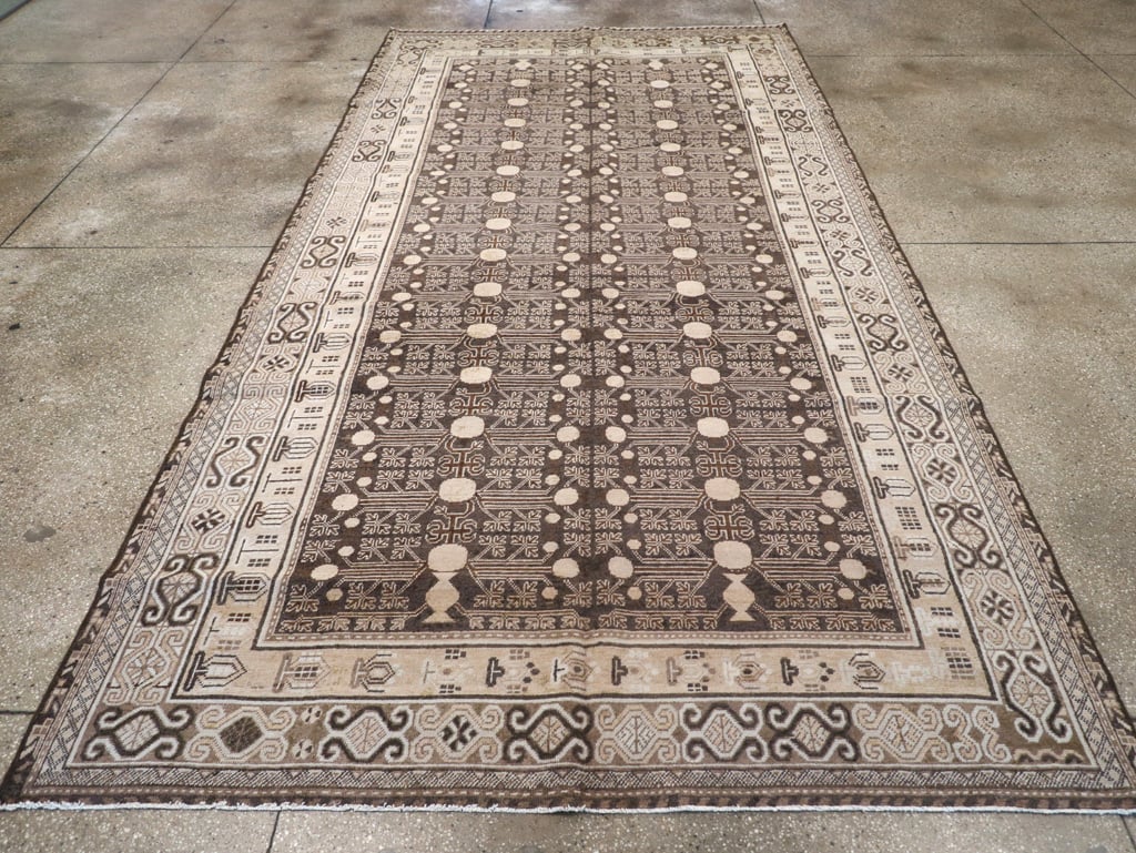 Antique East Turkestan Khotan Rug, No.13824 - Staging