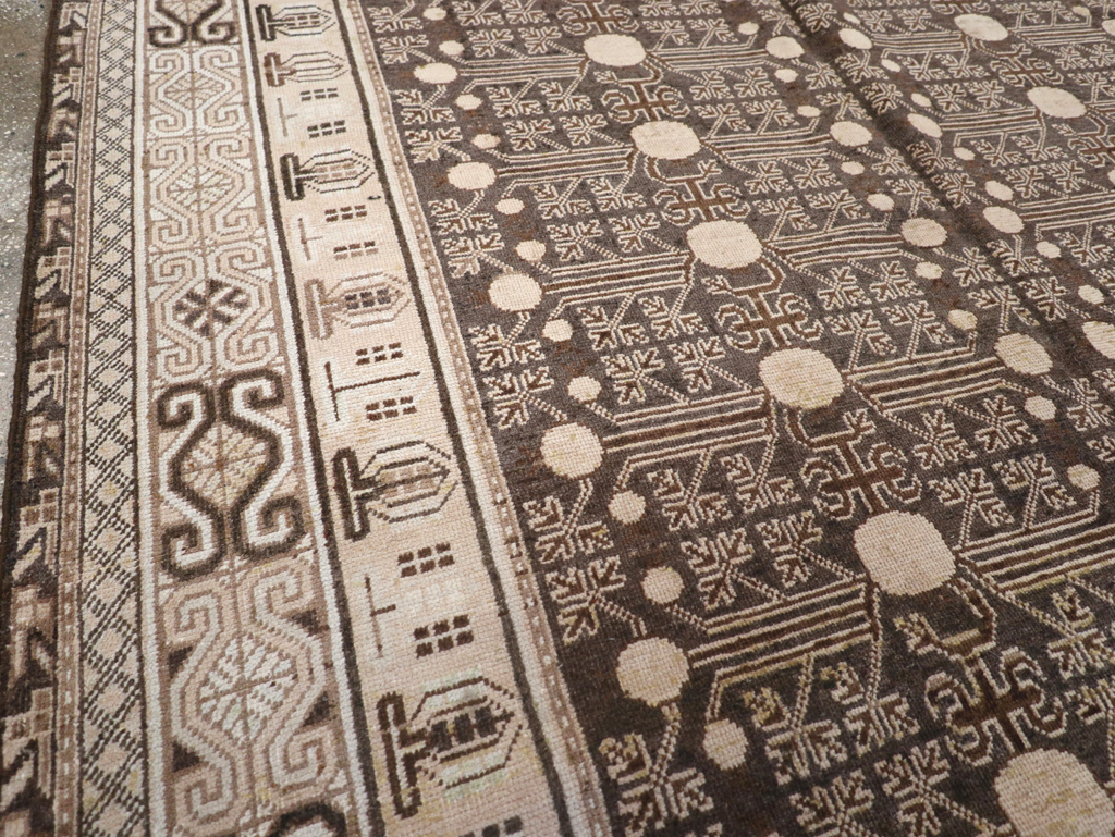 Antique East Turkestan Khotan Rug, No.13824 - Staging