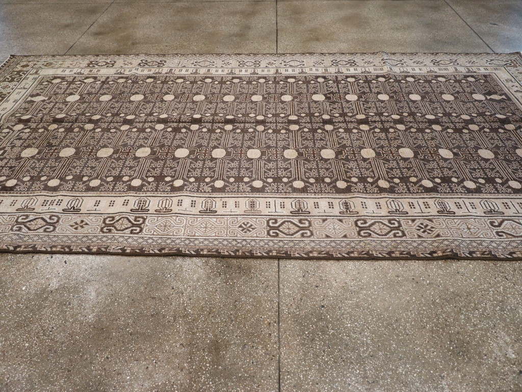 Antique East Turkestan Khotan Rug, No.13824 - Staging