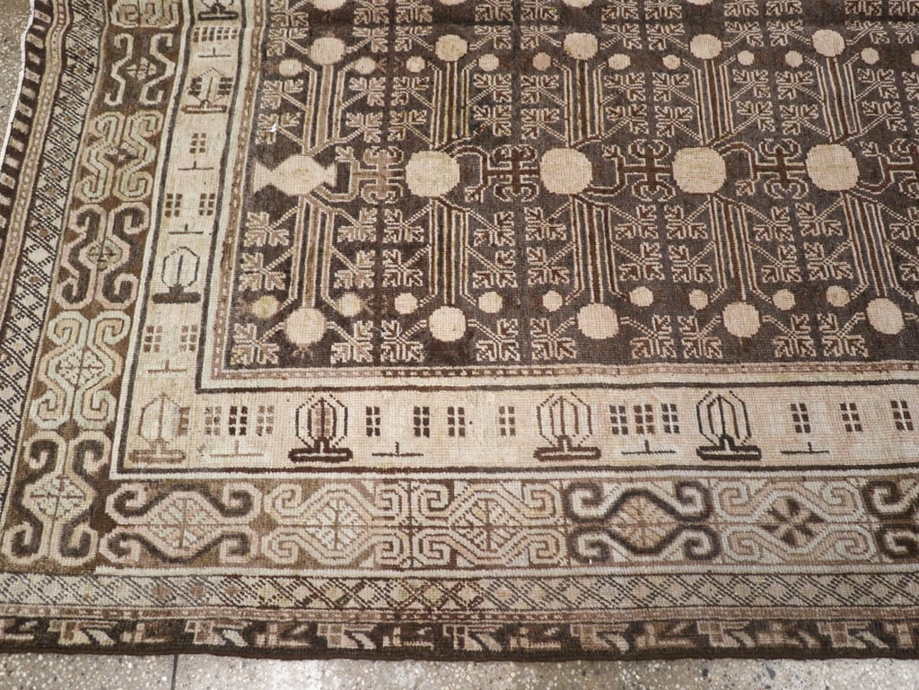 Antique East Turkestan Khotan Rug, No.13824 - Staging