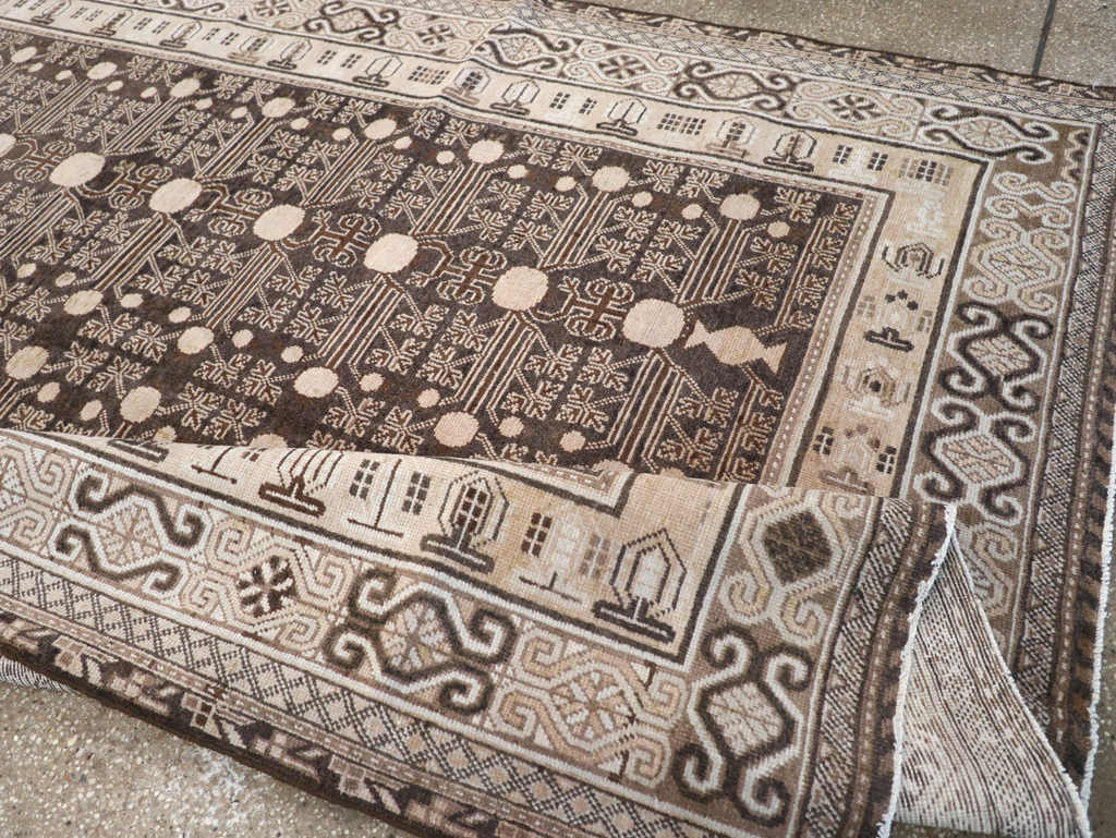 Antique East Turkestan Khotan Rug, No.13824 - Staging