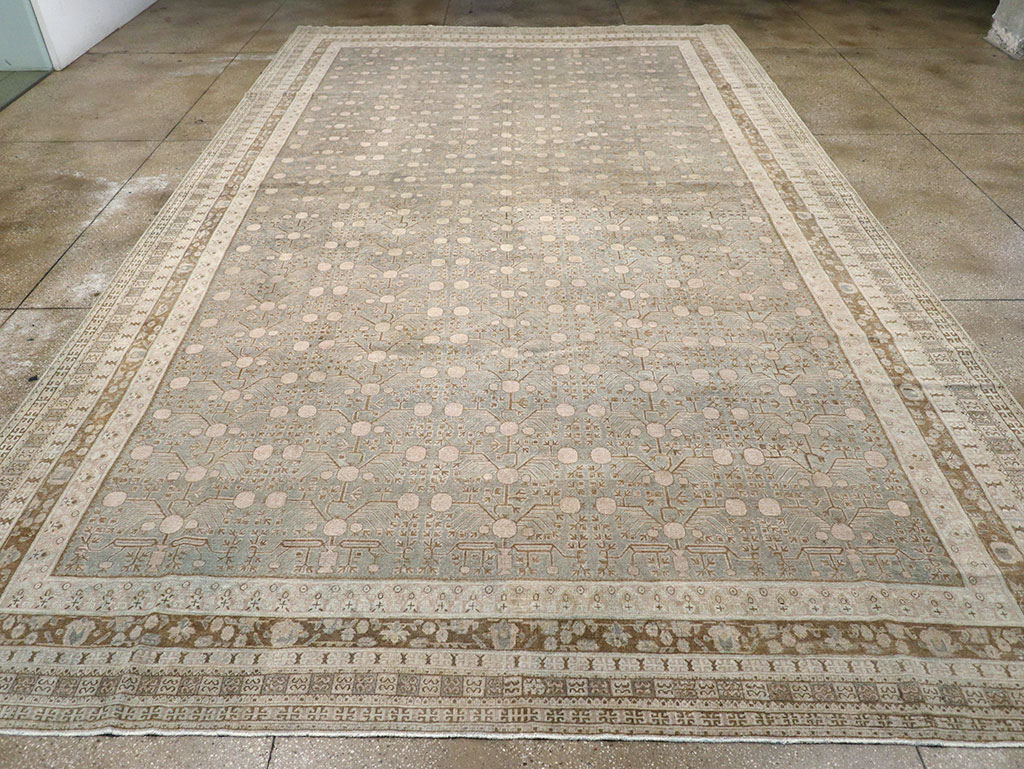 Antique East Turkestan Khotan Large Carpet, No.13828 - Staging