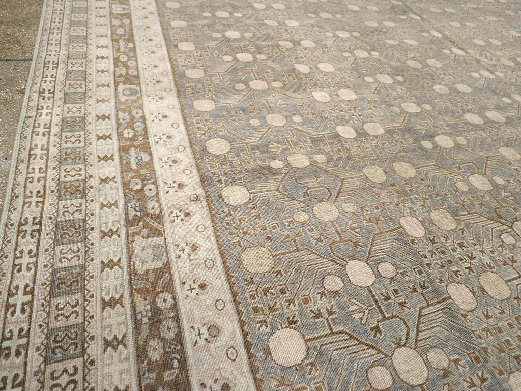 Antique East Turkestan Khotan Large Carpet, No.13828 - Staging