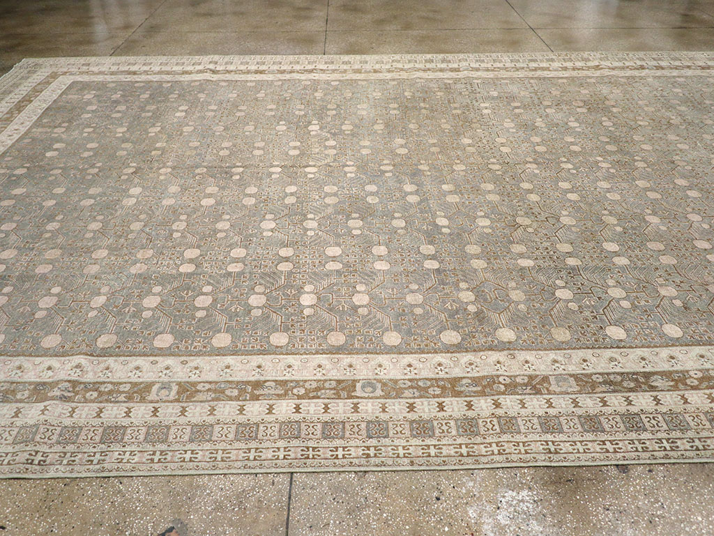 Antique East Turkestan Khotan Large Carpet, No.13828 - Staging