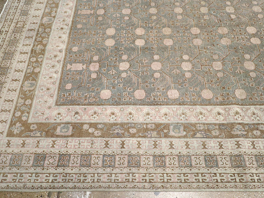 Antique East Turkestan Khotan Large Carpet, No.13828 - Staging