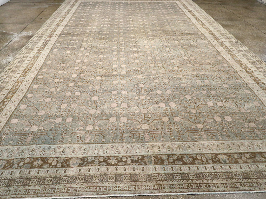 Antique East Turkestan Khotan Large Carpet, No.13828 - Staging