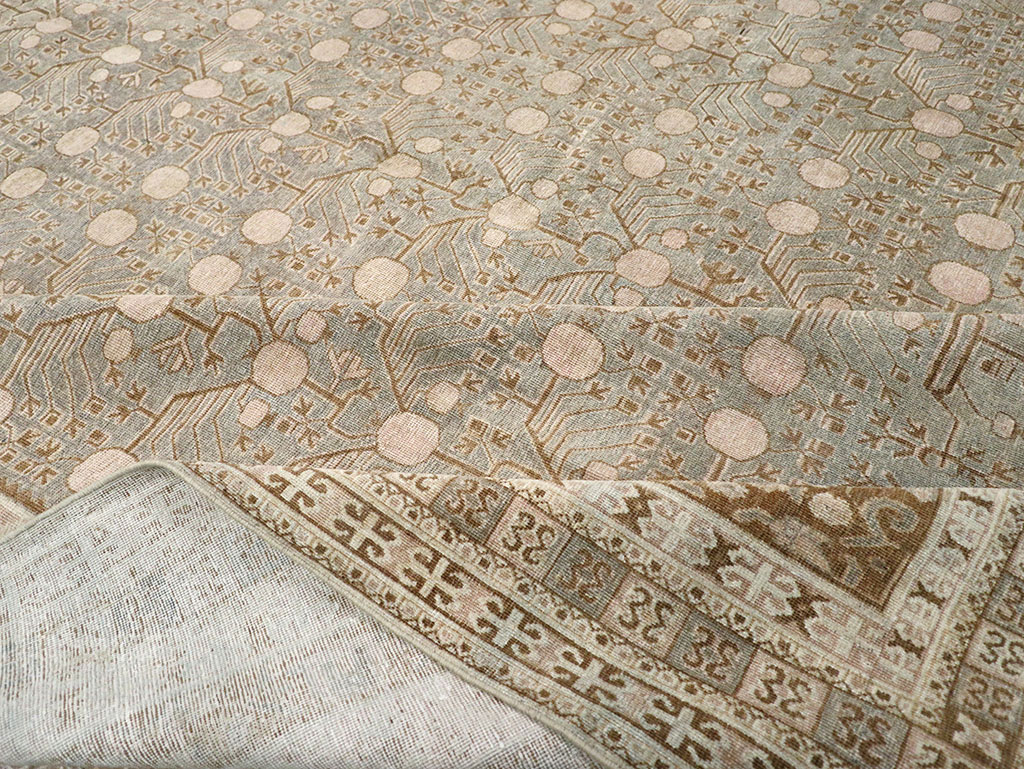 Antique East Turkestan Khotan Large Carpet, No.13828 - Staging