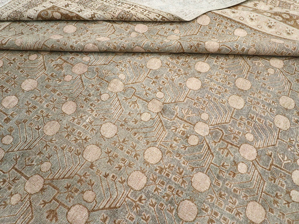 Antique East Turkestan Khotan Large Carpet, No.13828 - Staging