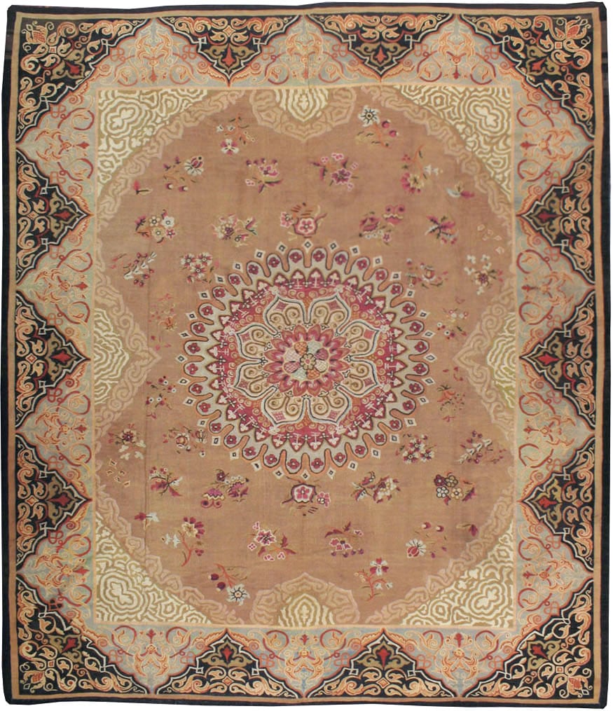 Antique French Aubusson Carpet, No.13841 - Staging