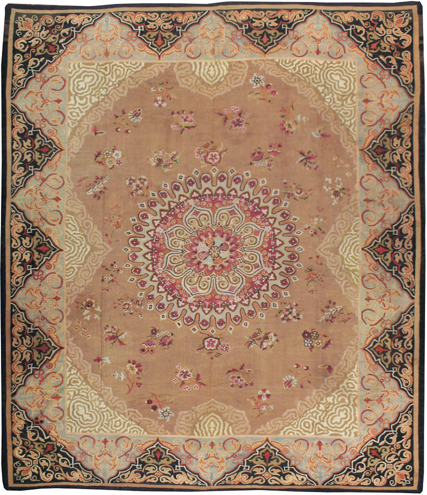 Antique French Aubusson Carpet, No.13841 - Staging