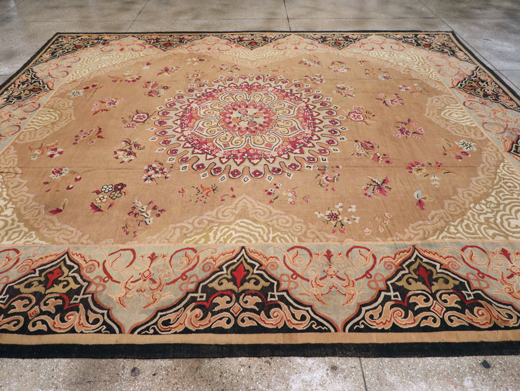 Antique French Aubusson Carpet, No.13841 - Staging