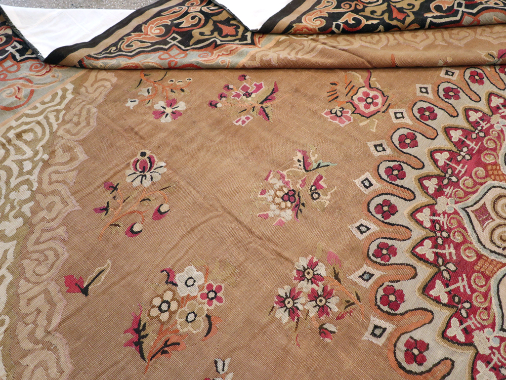 Antique French Aubusson Carpet, No.13841 - Staging