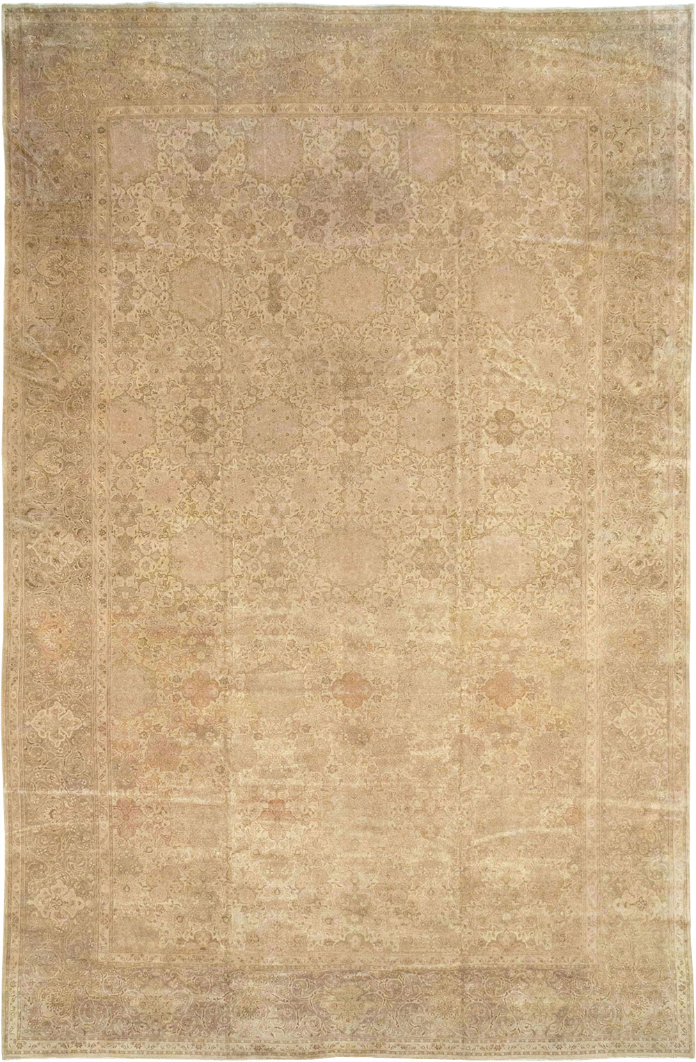 Vintage Persian Tabriz Oversize Carpet, No.13854 - Staging