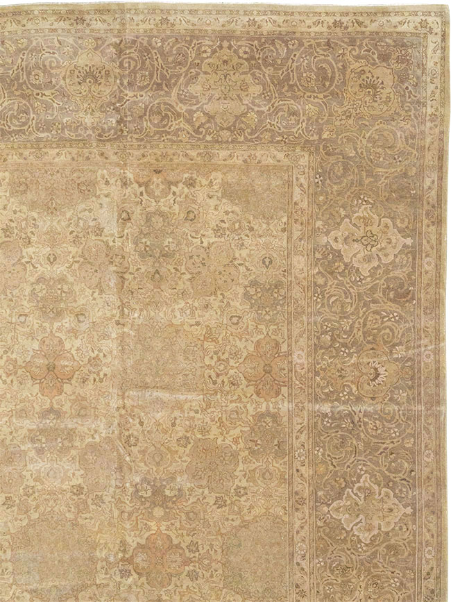 Vintage Persian Tabriz Oversize Carpet, No.13854 - Staging
