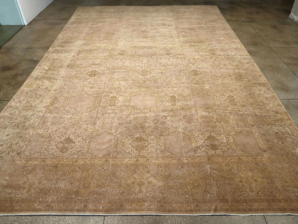 Vintage Persian Tabriz Oversize Carpet, No.13854 - Staging