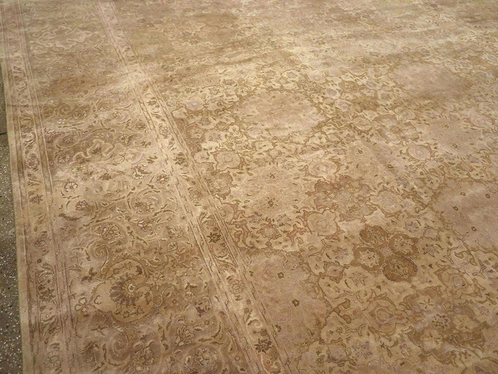 Vintage Persian Tabriz Oversize Carpet, No.13854 - Staging