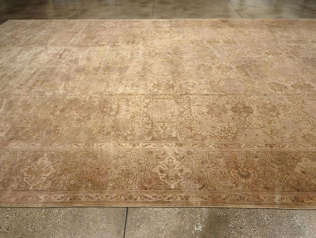 Vintage Persian Tabriz Oversize Carpet, No.13854 - Staging