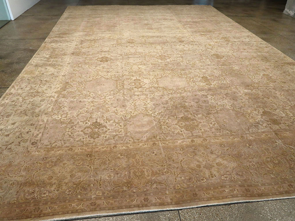 Vintage Persian Tabriz Oversize Carpet, No.13854 - Staging