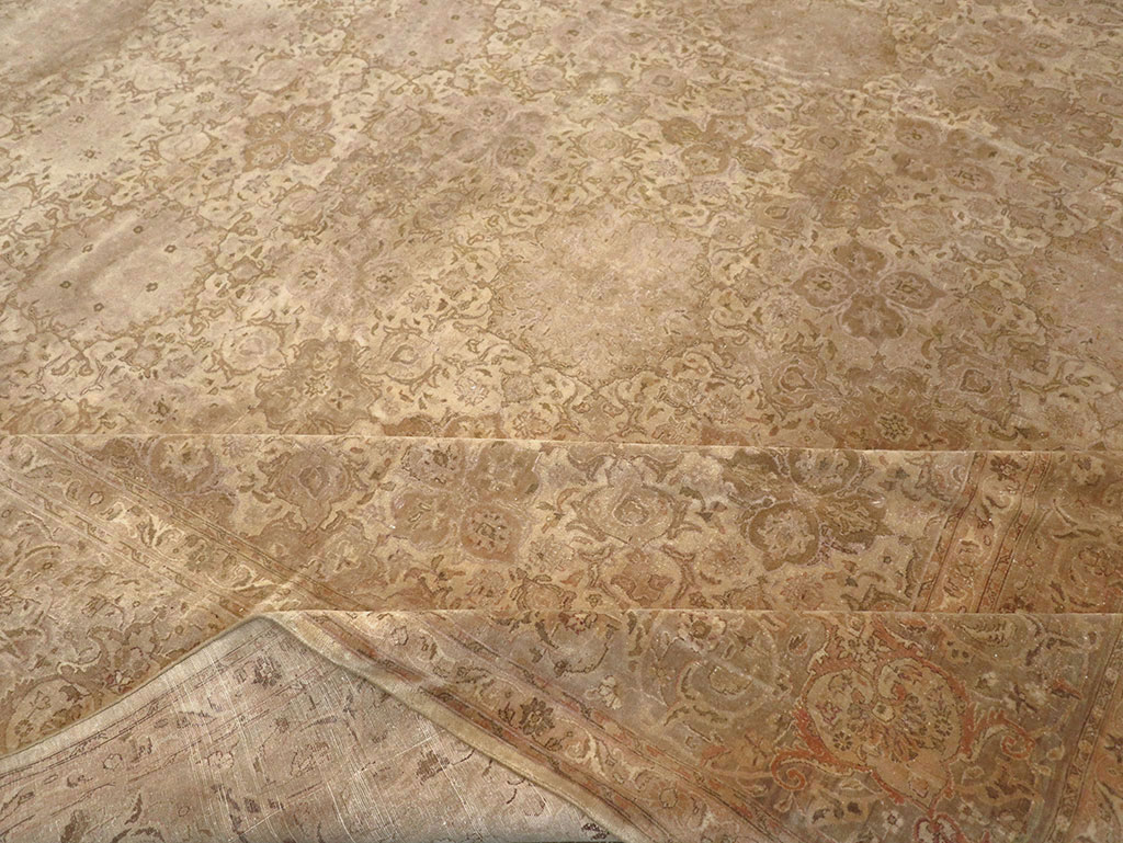 Vintage Persian Tabriz Oversize Carpet, No.13854 - Staging