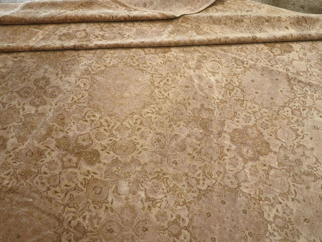 Vintage Persian Tabriz Oversize Carpet, No.13854 - Staging