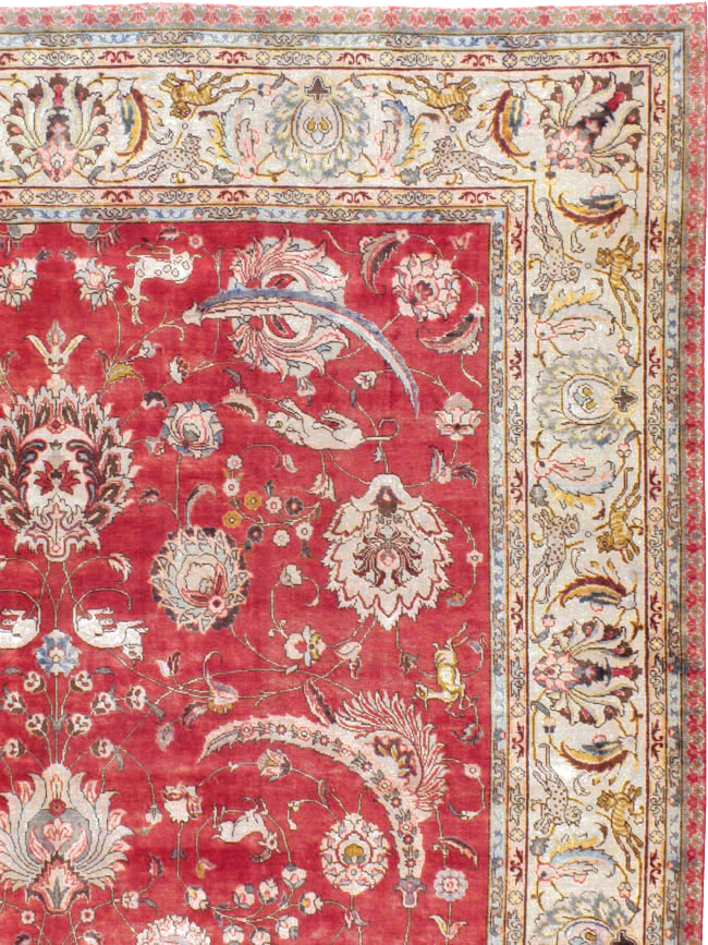 Vintage Persian Tabriz Carpet, No.13859 - Staging