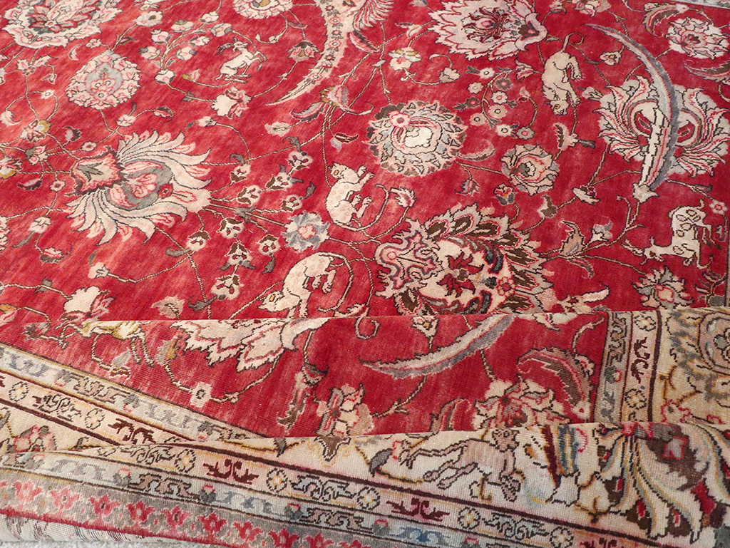 Vintage Persian Tabriz Carpet, No.13859 - Staging