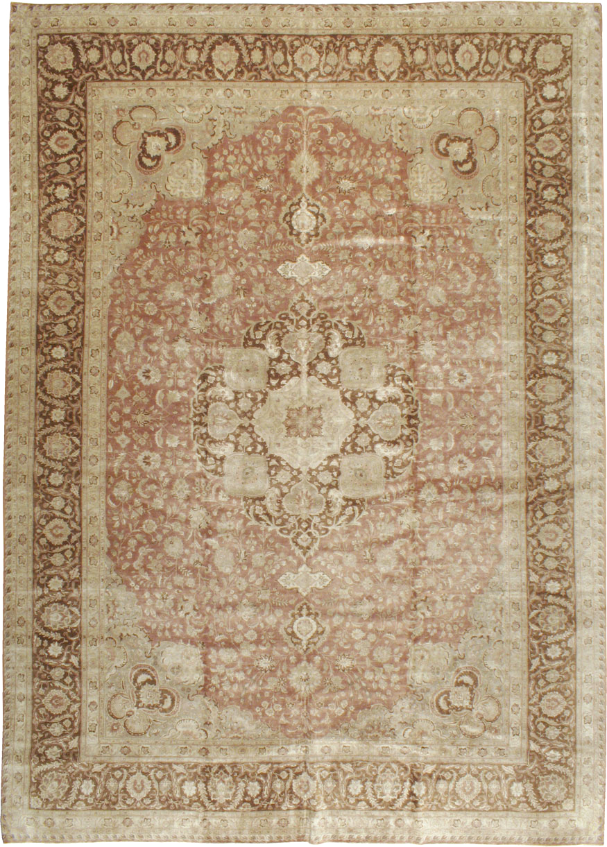 Vintage Persian Tabirz Carpet, No.13901 - Staging