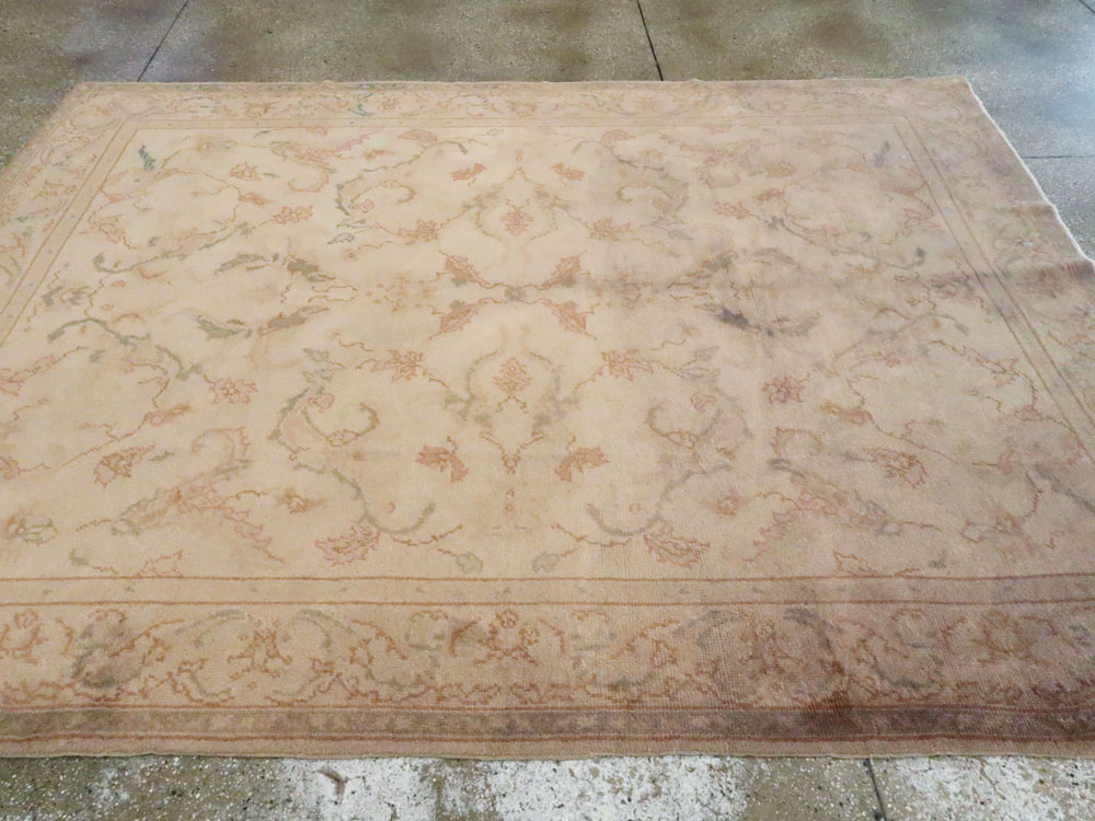 Antique Turkish Oushak Carpet, No.13910 - Staging