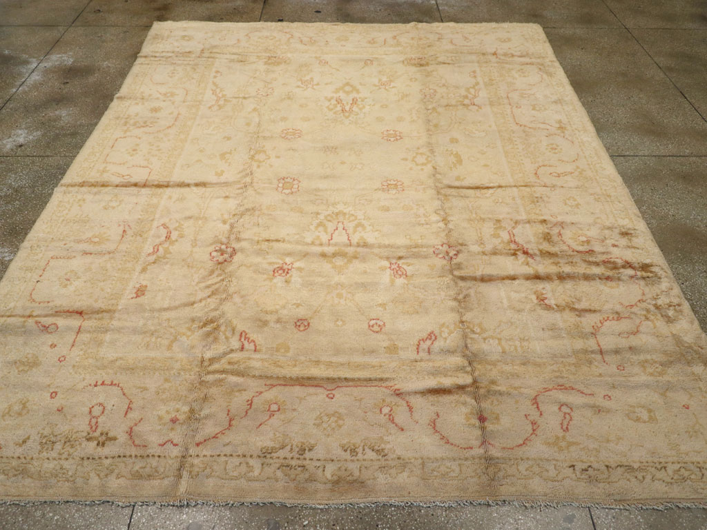 Antique Turkish Oushak Carpet, No.13914 - Staging