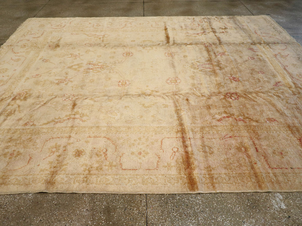 Antique Turkish Oushak Carpet, No.13914 - Staging