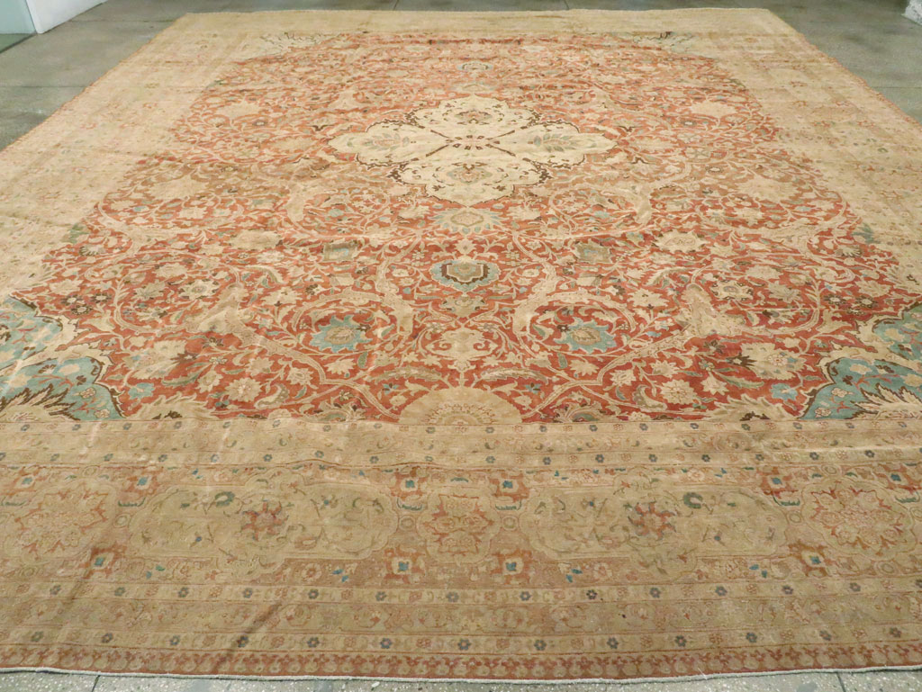 Vintage Persian Tabriz Carpet, No.13920 - Staging