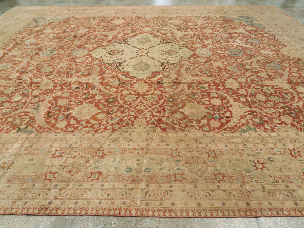 Vintage Persian Tabriz Carpet, No.13920 - Staging