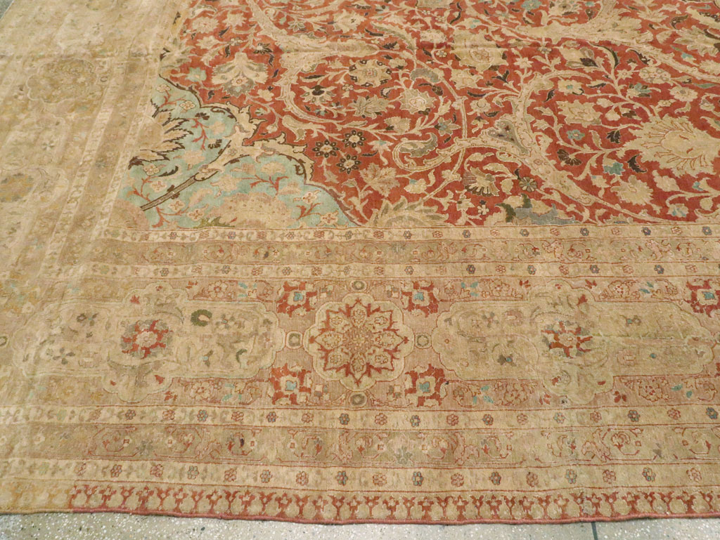 Vintage Persian Tabriz Carpet, No.13920 - Staging