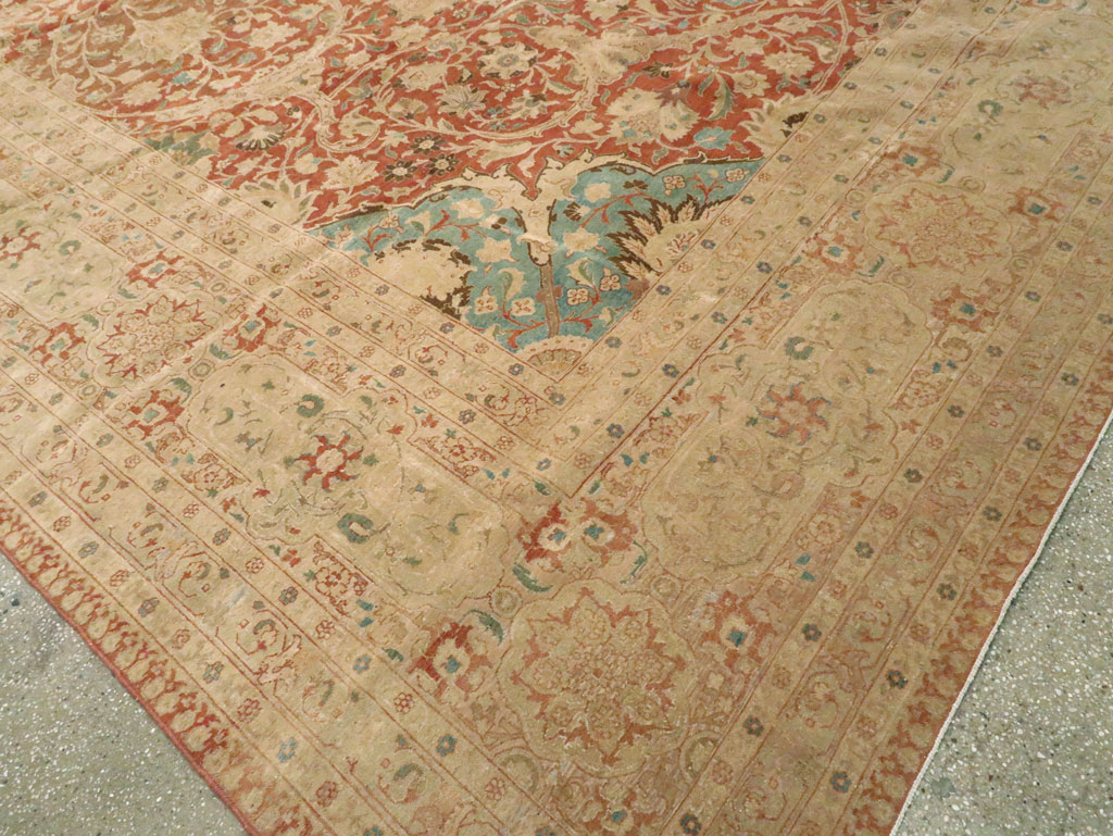Vintage Persian Tabriz Carpet, No.13920 - Staging