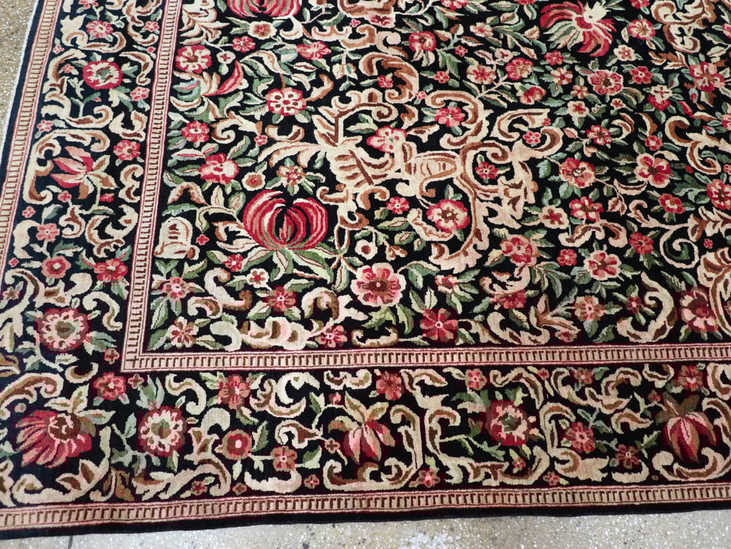 Antique Persian Kashan Carpet, No.13921 - Staging
