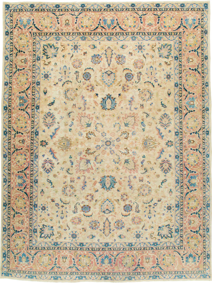 Vintage Persian Tabriz Carpet, No.13937 - Staging