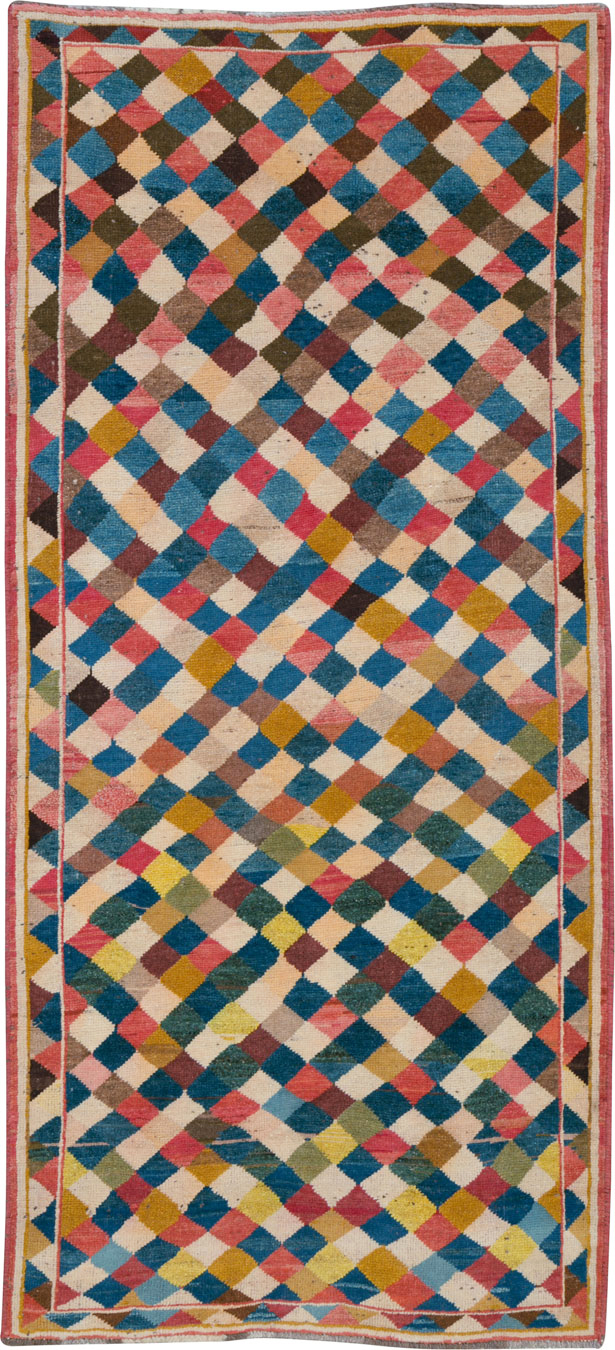Vintage Persian Gabbeh Rug, No.13964 - Staging