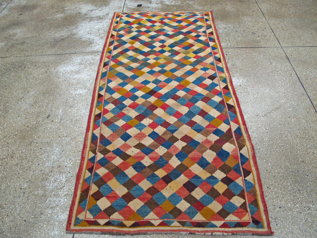 Vintage Persian Gabbeh Rug, No.13964 - Staging