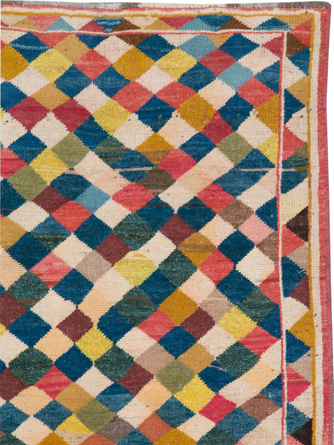 Vintage Persian Gabbeh Rug, No.13964 - Staging