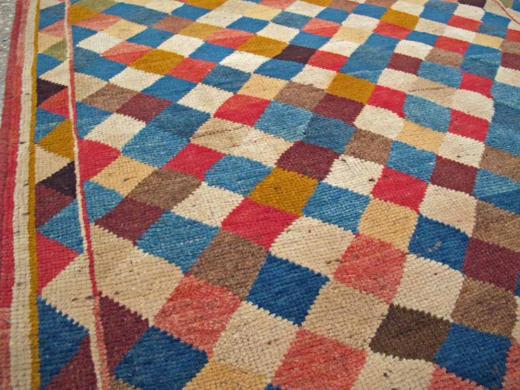 Vintage Persian Gabbeh Rug, No.13964 - Staging