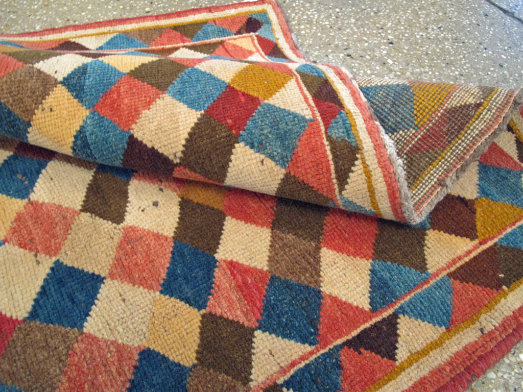 Vintage Persian Gabbeh Rug, No.13964 - Staging