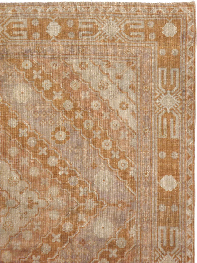 Antique East Turkestan Khotan Carpet, No.13967 - Staging