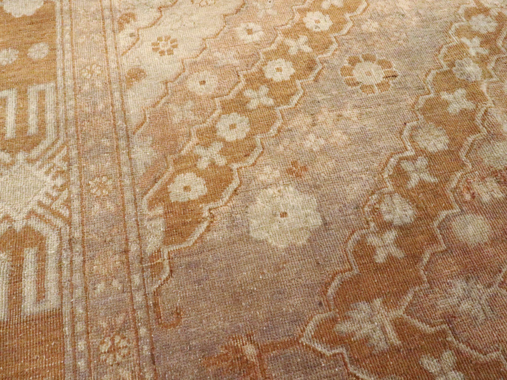 Antique East Turkestan Khotan Carpet, No.13967 - Staging