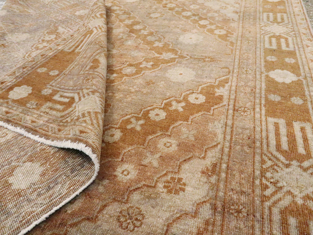 Antique East Turkestan Khotan Carpet, No.13967 - Staging