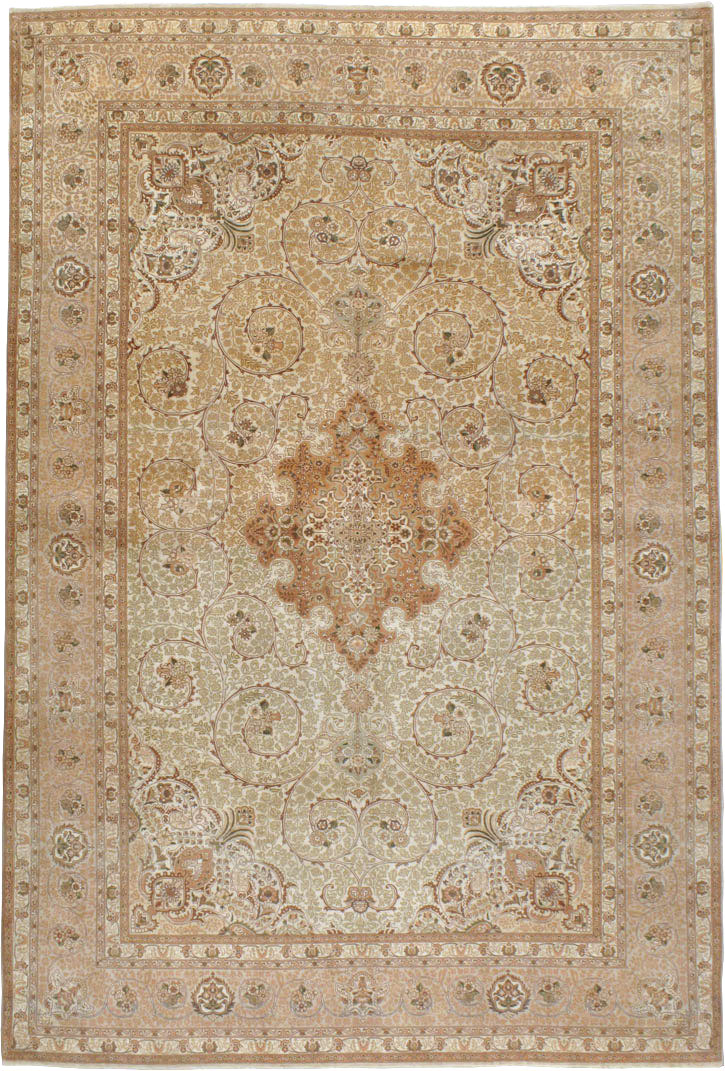 Vintage Persian Tabriz Carpet, No.13996 - Staging
