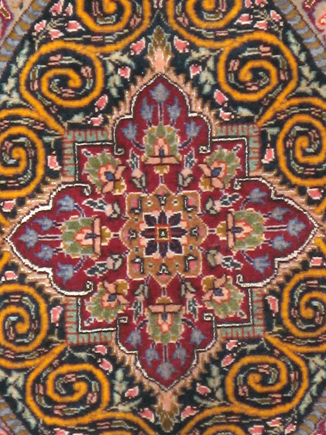 Vintage Persian Tabriz Oval Carpet (Pair: 1 of 2), No.14005 - Staging