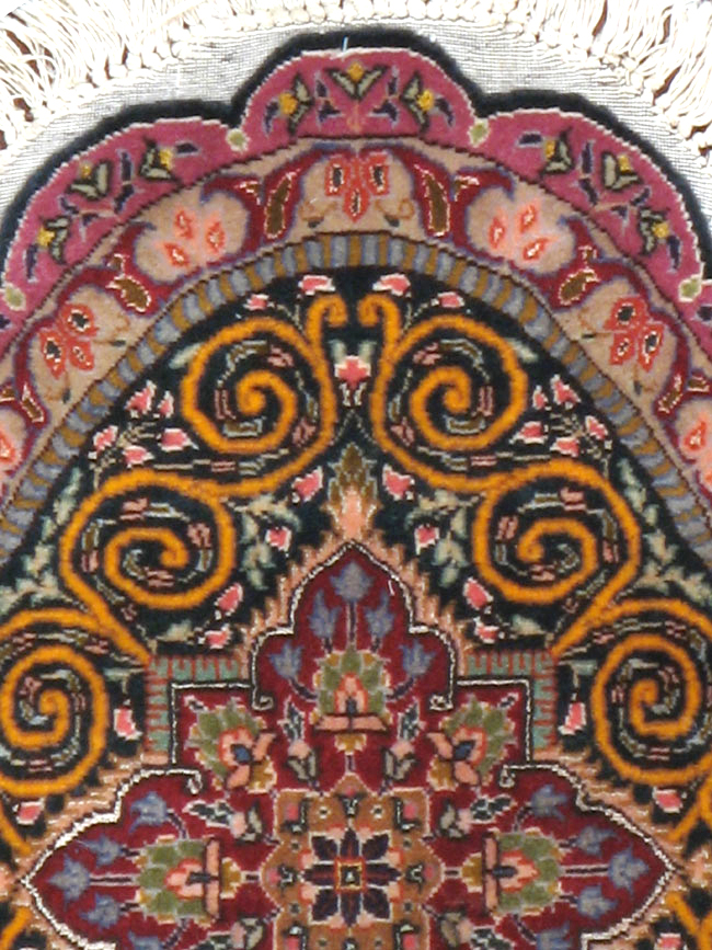 Vintage Persian Tabriz Oval Carpet (Pair: 1 of 2), No.14005 - Staging