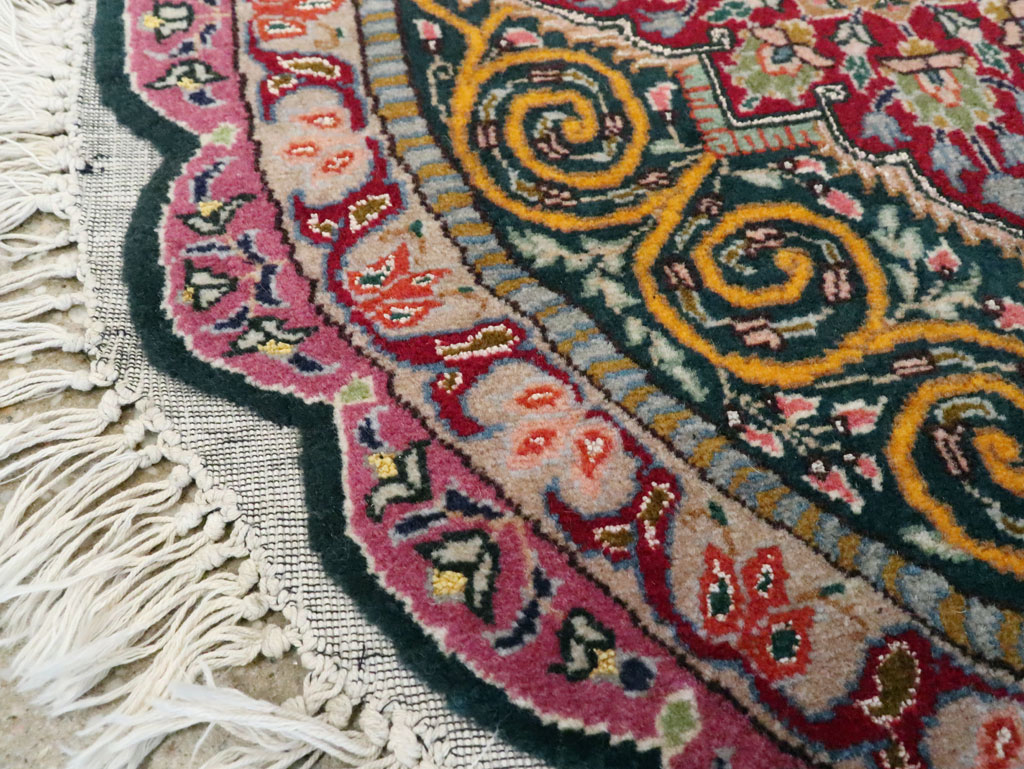 Vintage Persian Tabriz Oval Carpet (Pair: 1 of 2), No.14005 - Staging