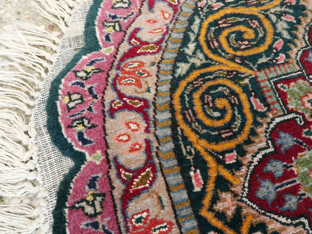 Vintage Persian Tabriz Oval Carpet (Pair: 1 of 2), No.14005 - Staging