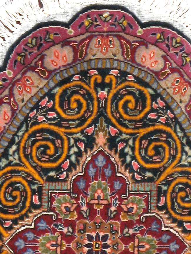 Vintage Persian Tabriz Oval Carpet (Pair: 2 of 2), No.14006 - Staging